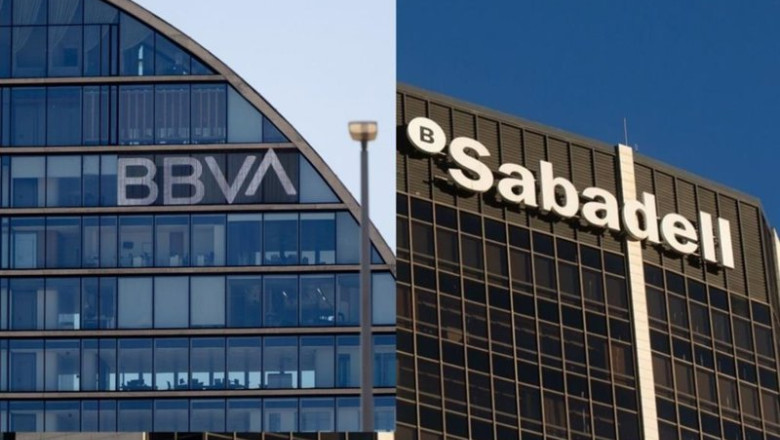 ep archivo logos de bbva y banco sabadell ep archivo logos de bbva y banco sabadell