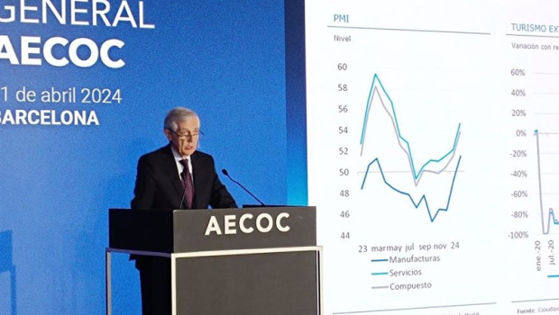 ep el presidente de aecoc javier campo durante su intervencion este jueves en la asamblea general de