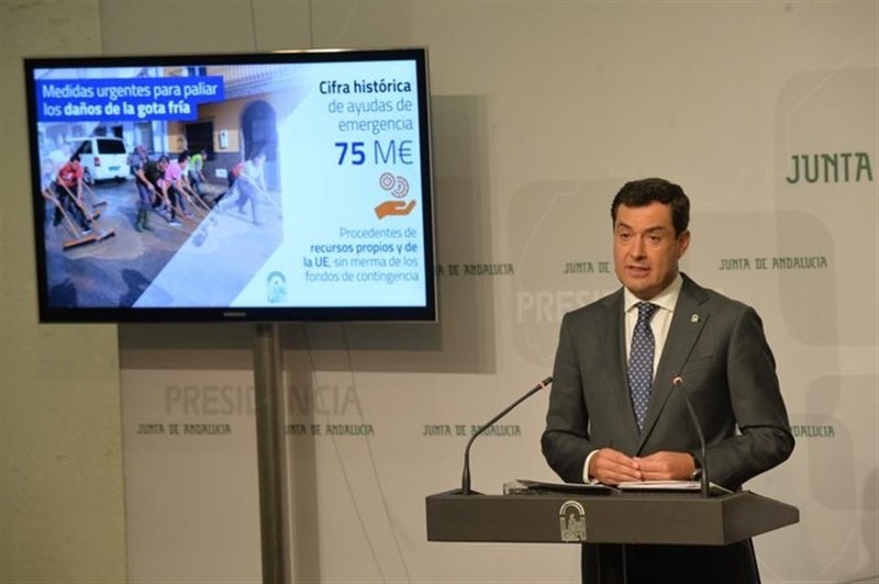 ep el presidente de la junta juanma moreno informa sobre ayudas para los afectados por la gota fria