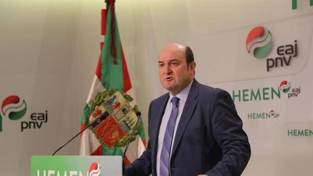 ep el presidente del ebb del pnv andoni ortuzar en una comparecencia en la sede de sabin etxea