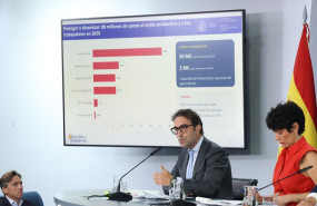 ep el vicepresidente primero y ministro de economia comercio y empresa carlos cuerpo y la ministra