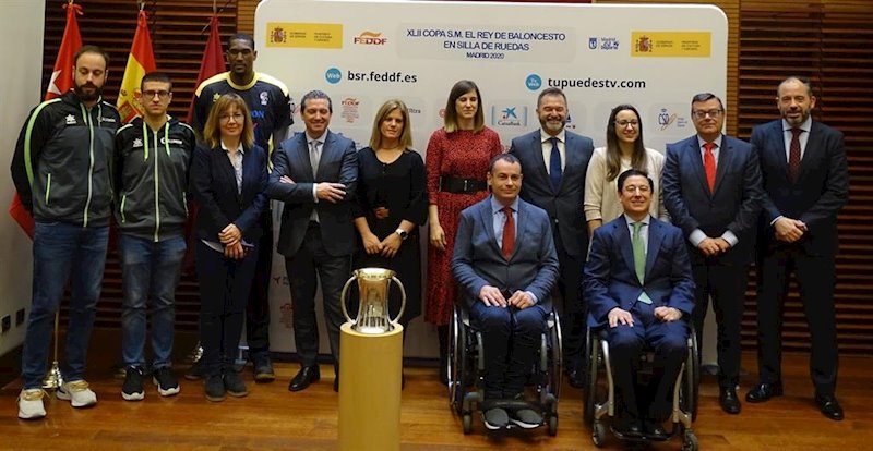 Foto de familia de la presentación de la Copa del Rey de Baloncesto en Silla de Ruedas de Madrid 2020 | PRENSA BSR FEDDF ep foto de familia de la presentacion de la copa del rey de baloncesto en silla de ruedas de madrid