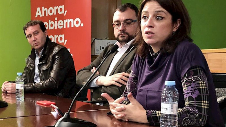 ep la candidata del psoe por asturias y vicepresidenta general del psoe adriana lastra con el
