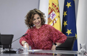 ep la ministra de hacienda maria jesus montero sonrie a su llegada a la rueda de prensa posterior al