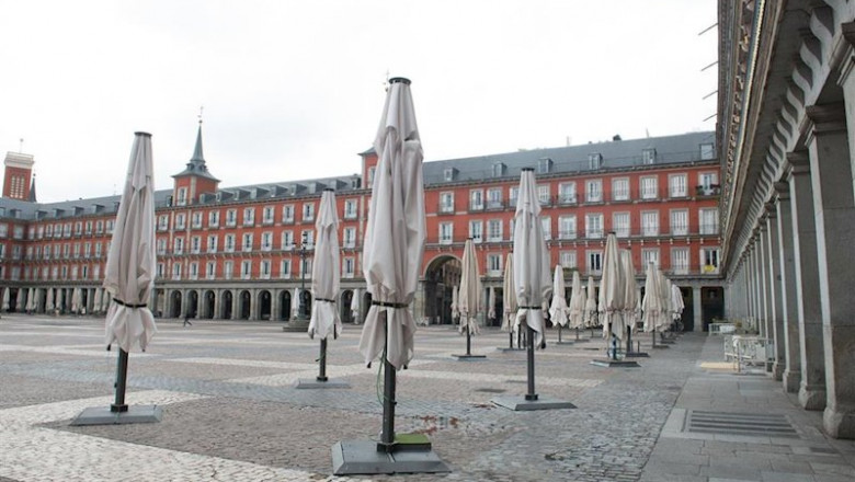 Plaça Mayor de Madrid, buida durant l'estat d'alarma. | Joaquin Corchero / Europa Press ep plaa mayor de madrid buida durant lestat dalarma