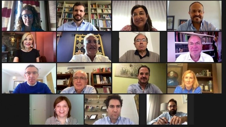 Videoconferencia del presidente del PP, Pablo Casado, con los líderes autonómicos del PP | PP ep videoconferencia del presidente del pp pablo casado con los lideres autonomicos del pp