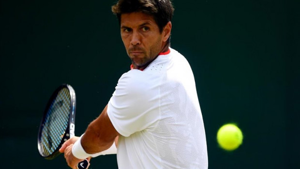 ep 08 july 2019 england london spanish tennis player fernando verdasco in action against belgiums