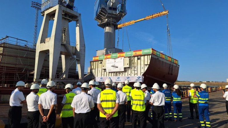 Colocación de la quilla de la octava corbeta para Arabia Saudí en el astillero de San Fernando. | NAVANTIA ep colocacion de la quilla de la octava corbeta para arabia saudi en el astillero de san fernando