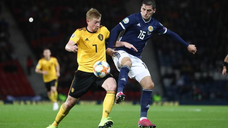 El jugador belga Kevin De Bruyne en el partido de clasificación para la Eurocopa 2020 contra Escocia | Virginie Lefour/BELGA/dpa ep el jugador belga kevin de bruyne en el partido de clasificacion para la eurocopa 2020 contra