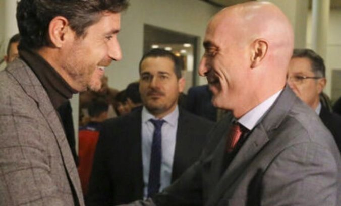 ep el presidente de la real federacion espanola de futbol rfef luis rubiales y el entrenador del