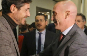 ep el presidente de la real federacion espanola de futbol rfef luis rubiales y el entrenador del
