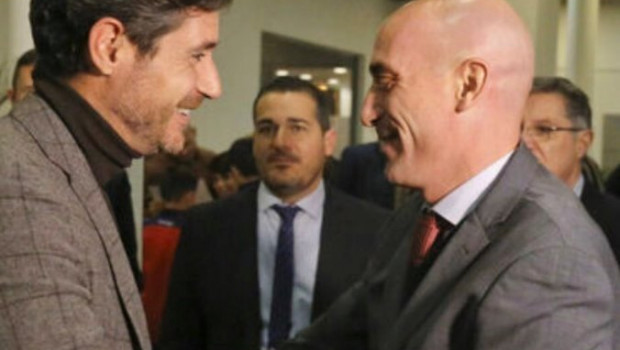 ep el presidente de la real federacion espanola de futbol rfef luis rubiales y el entrenador del