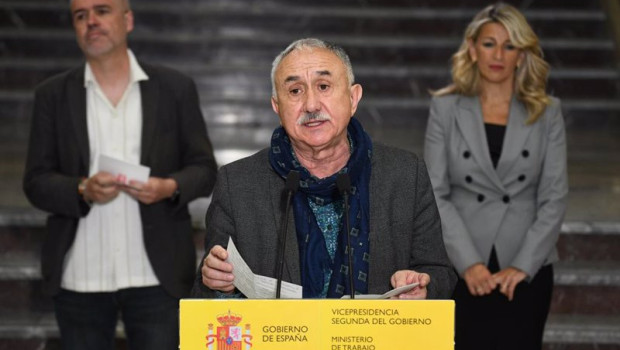 ep el secretario general de ugt pepe alvarez durante la firma de un acuerdo de dialogo social con