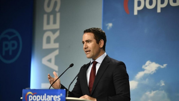ep el secretario general del pp teodoro garcia egea durante una rueda de prensa tras la reunion del