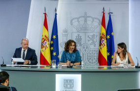 ep i d el ministro de justicia juan carlos campo la ministra portavoz maria jesus montero y la