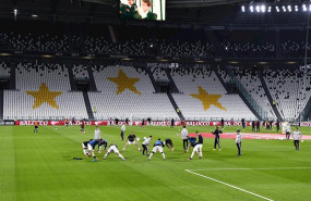 ep jugadores entrenando en el juventus stadium