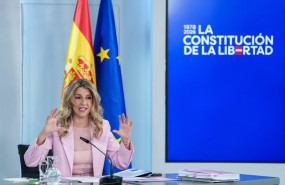 ep la vicepresidenta segunda y ministra de trabajo yolanda diaz durante la rueda de prensa tras el