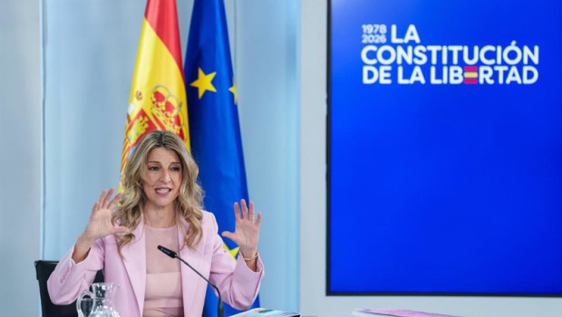 ep la vicepresidenta segunda y ministra de trabajo yolanda diaz durante la rueda de prensa tras el
