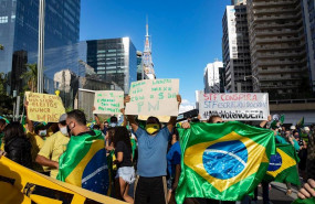 ep manifestacion a favor del presidente de brasil jair bolsonaro celebrada en sao paulo a primeros