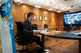 ep o titular do goberno galego na videoconferencia co presidente do goberno central e os presidentes
