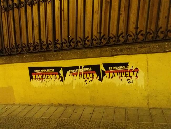 Carteles en contra de la Vuelta Ciclista en Getxo | EUROPA PRESS ep cartelescontrala vuelta ciclistagetxo