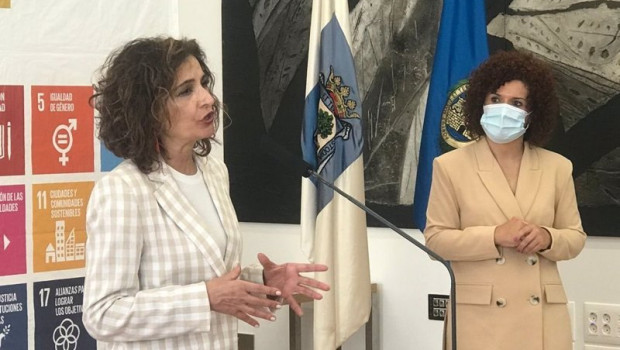 ep la ministra de hacienda y portavoz del gobierno maria jesus montero en la diputacion de huelva