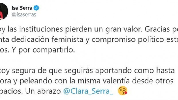 ep la portavoz de unidas podemos en la asamblea de madird isa serra lamenta la renuncia de su
