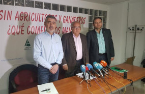 ep los responsables de asaja alfonso galvez de coag miguel padilla y de upa marcos alarcon