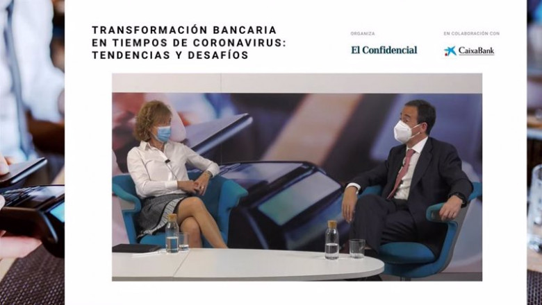 Subgobernadora del Banco de España, Margarita Delgado, y el CEO de CaixaBank, Gonzalo Gortázar | EL CONFIDENCIAL ep subgonerbadora del banco de espana margarita delgado y el ceo de caixabank gonzalo gortazar