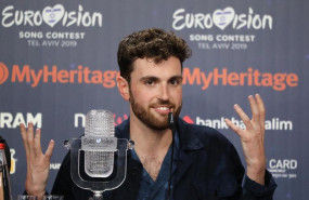 ep 19 may 2019 israel tel aviv duncan laurence from the netherlands speaks duringpress conference after winning the final of the 2019 eurovision song contest photo ilia yefimovichdpa