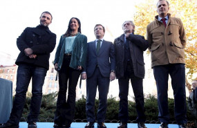 ep el concejal de mas madrid nacho murgui la vicealcaldesa begona villacis el alcalde jose luis