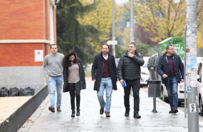 ep el secretario general podemos pablo iglesias llega a un acto en noviembre de 2019 acompanado por