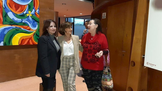 ep la vicesecretaria general del psoe adriana lastra junto a la vicepresidenta de gobierno carmen