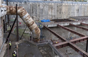 ep obras del metro en camp de la ferro durante una visita al macropozo de las lineas 9 y 10 de metro