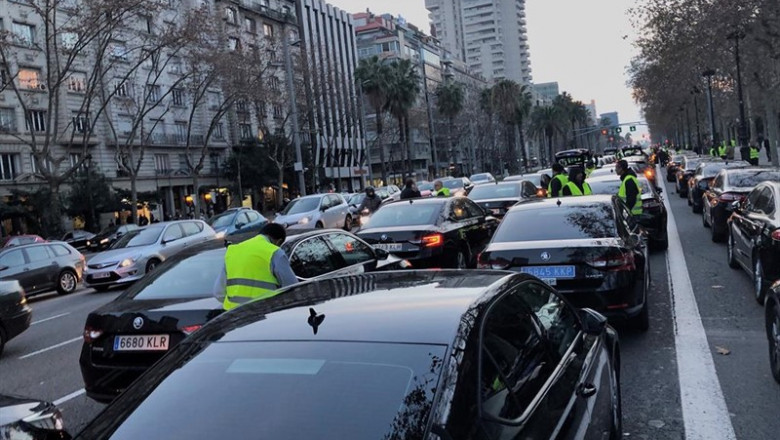 Protesta de vehícles VTC, en una foto de arxiu. | EUROPA PRESS - Archivo ep protestavehicles vtc enfotoarxiu