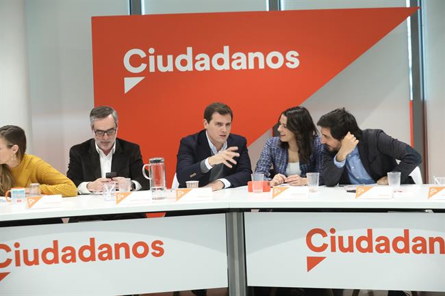 Rivera, Inés Arrimadas y Toni Roldán en la reunión del Comité Ejecutivo de Cs | EUROPA PRESS ep rivera ines arrimadastoni roldanla reunioncomite ejecutivocs