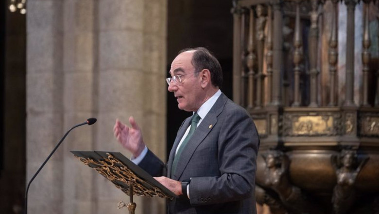 El presidente de Iberdrola, Ignacio Sánchez Galán, durante la inauguración de la nueva iluminación interior de la Catedral de Santiago de Compostela. | César Arxina - Europa Press - Archivo ep archivo el presidente de iberdrola jose ignacio sanchez galan durante la inauguracion de la