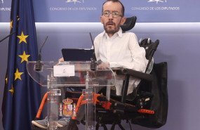 ep el portavoz parlamentario de unidas podemos pablo echenique interviene en la rueda de prensa