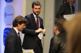 ep el presidente del pp pablo casado junto al vicesecretario de comunicacion del pp pablo montesinos