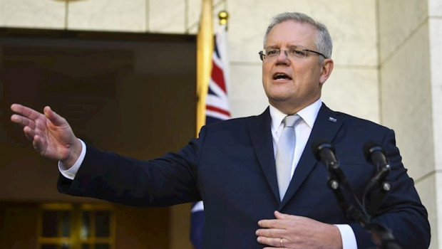 El primer ministro de Australia, Scott Morrison, comparece ante la prensa en Canberra | AAPIMAGE / DPA ep el primer ministro de australia scott morrison comparece ante la prensa en canberra