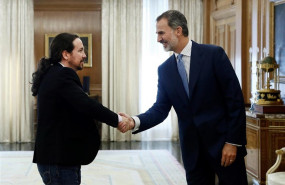 ep el rey felipe vi recibe en audiencia al lider de unidas podemos pablo iglesias en la segunda