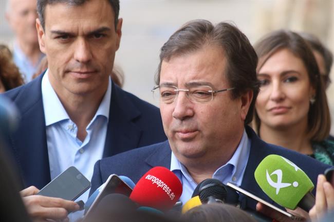 Fernández Vara, junto a Pedro Sánchez, en Trujillo | PSOE EXTREMADURA ep fernandez vara juntopedro sanchez en trujillo