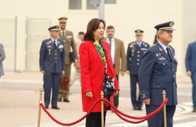ep la ministra de defensa en funciones margarita robles junto a altos mandos militares aereos en la