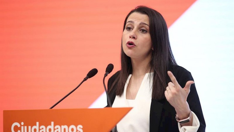 ep la portavoz de ciudadanos en el congreso y presidenta electa del partido ines arrimadas en rueda