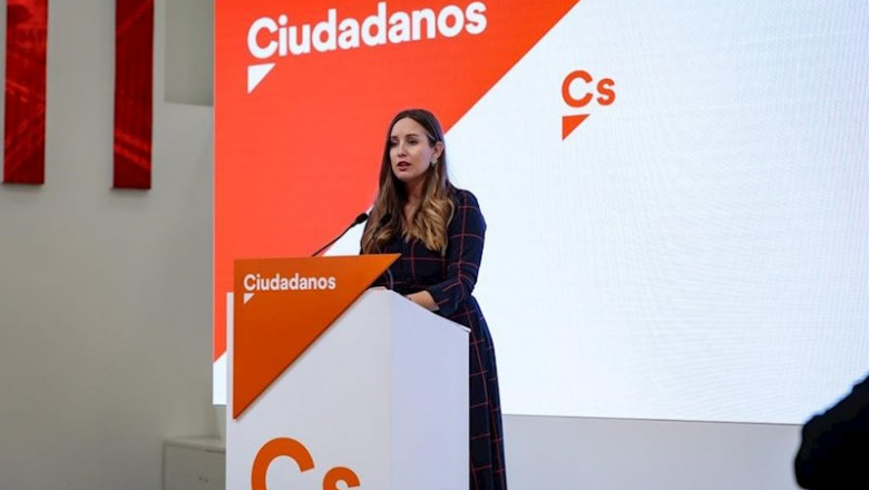 ep la portavoz de la gestora de ciudadanos melisa rodriguez en rueda de prensa en la sede del
