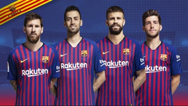 ep leo messi sergio busquets gerard pique y sergi roberto capitanes barcelona