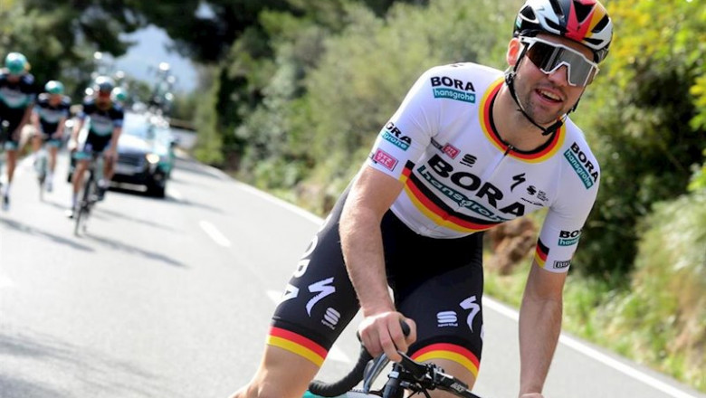 ep maximilian schachmann del equipo bora-hansgrohe en plena carrera ep maximilian schachmann del equipo bora-hansgrohe en plena carrera