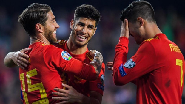 ep ramos asensio y morata con la seleccion espanola