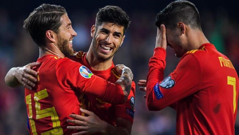 Ramos, Asensio y Morata con la selección española | BILDBYRÅN NORWAY - Archivo ep ramos asensio y morata con la seleccion espanola