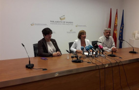ep de izquierda a derecha maria solana uxue barkos y koldo martinez parlamentarios de geroa bai en